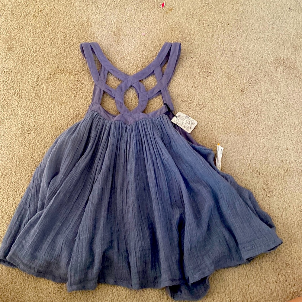 free people purple tank top with neck line detailing
